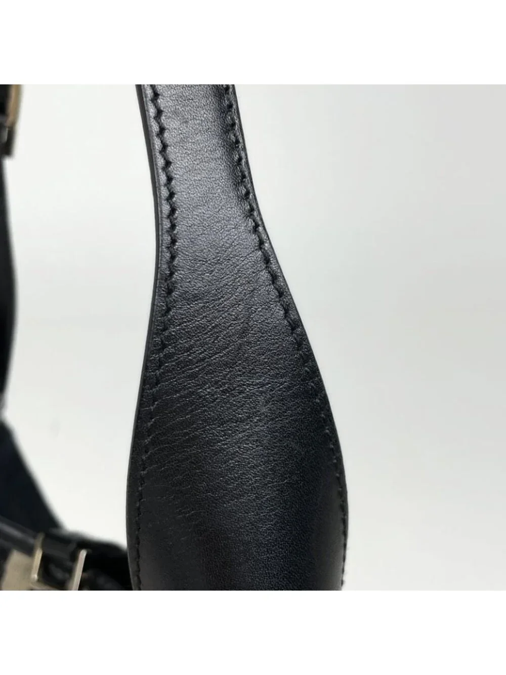 Gucci GG Pattern Shoulder Bag Sherry Line Web Bag Canvas Black White - Picture 5 of 8